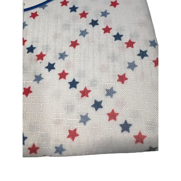 RockHill Home Tablecloth Red White Blue Stars Spillproof 104"x60" NWT - Picture 2 of 5